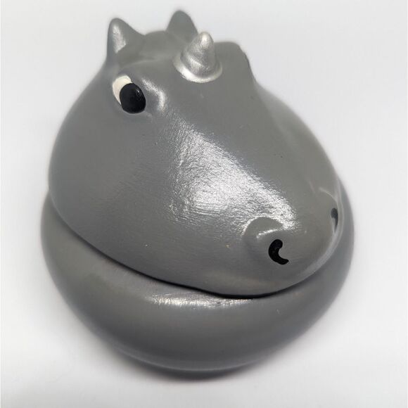 Hand Crafted Other - Handmade ceramic clay gray unicorn dish catchall cup jewelry box